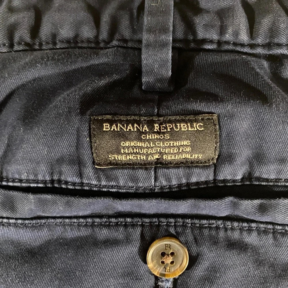 Banana Republic Athletic Lived-In Chino Basic Pants Dark preppy Navy 38x29